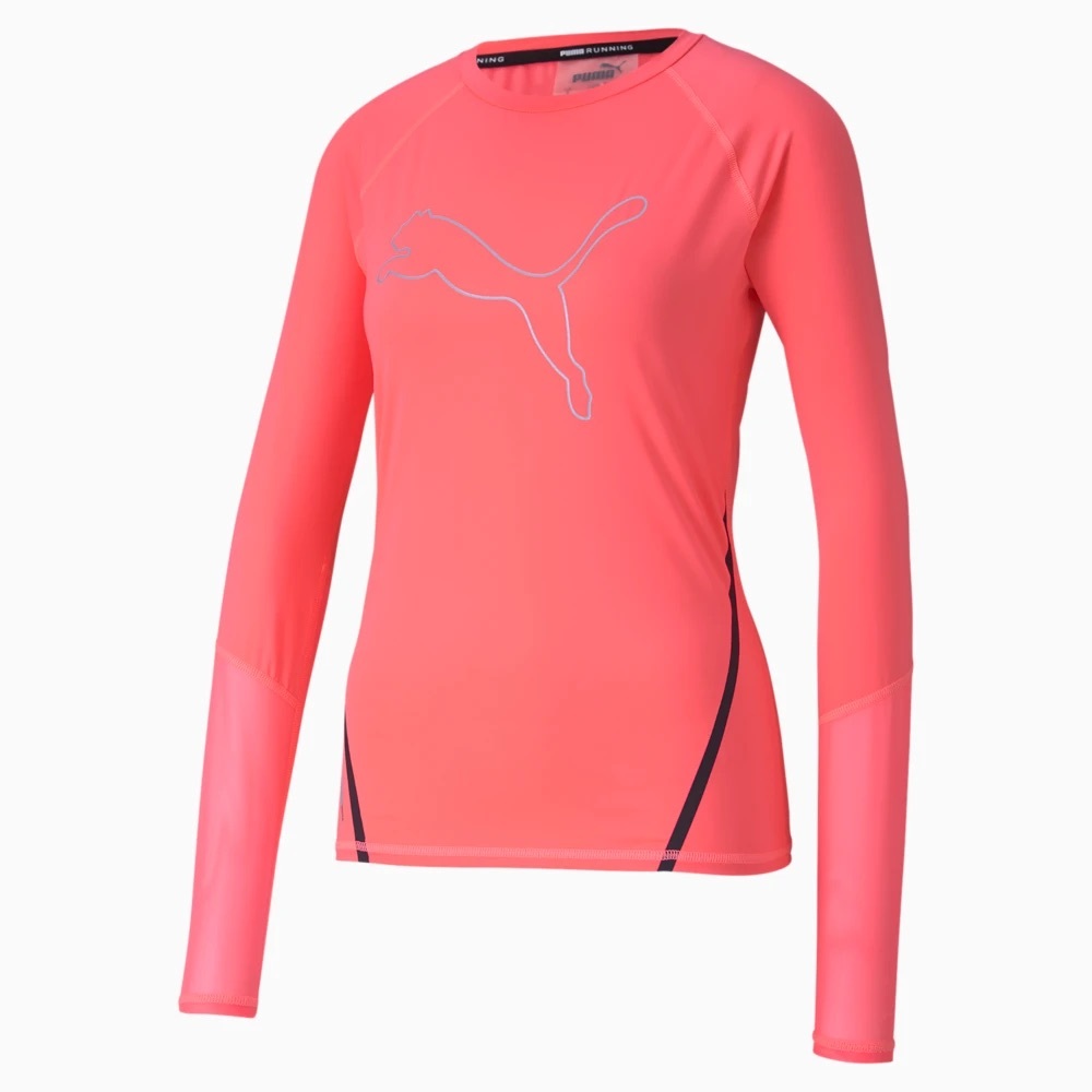 W/ tags Puma Runner ID Women's Long Sleeve Drycell Tee Top w/ Mesh in Ignite S